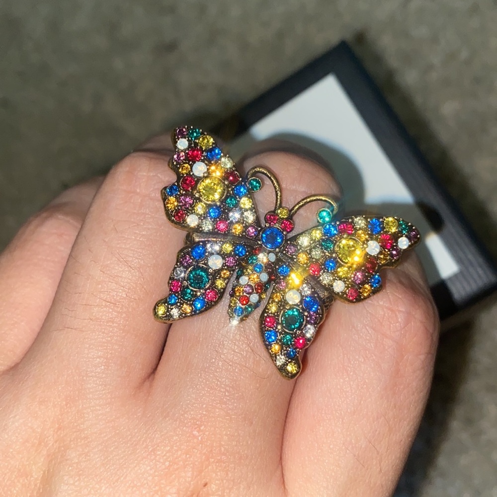 Gucci multicolor butterfly motif ring size M - Picture 6 of 6
